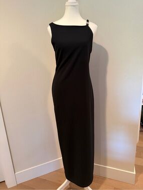 All that Jazz Black Maxi Dress with Shoulder Embellishment